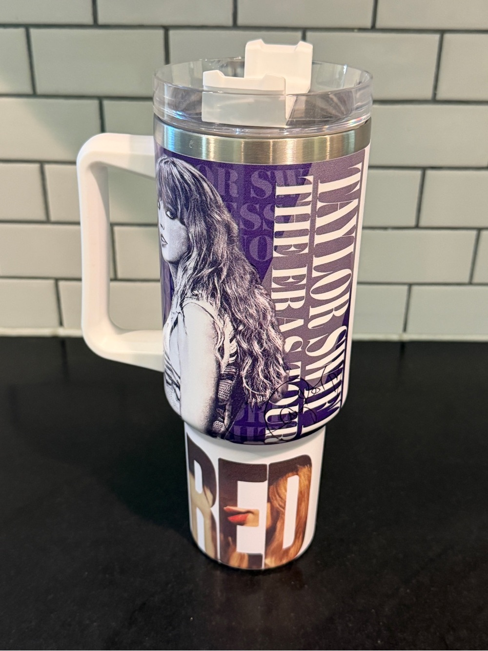Taylor Swift Purple & White Insulated Fan Mug